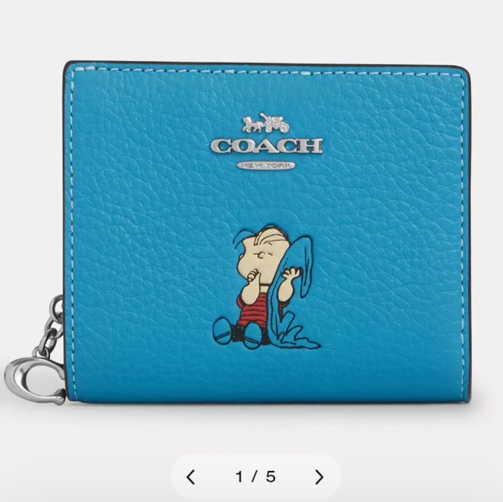 NWT Coach Peanuts Snap Wallet With LINUS
